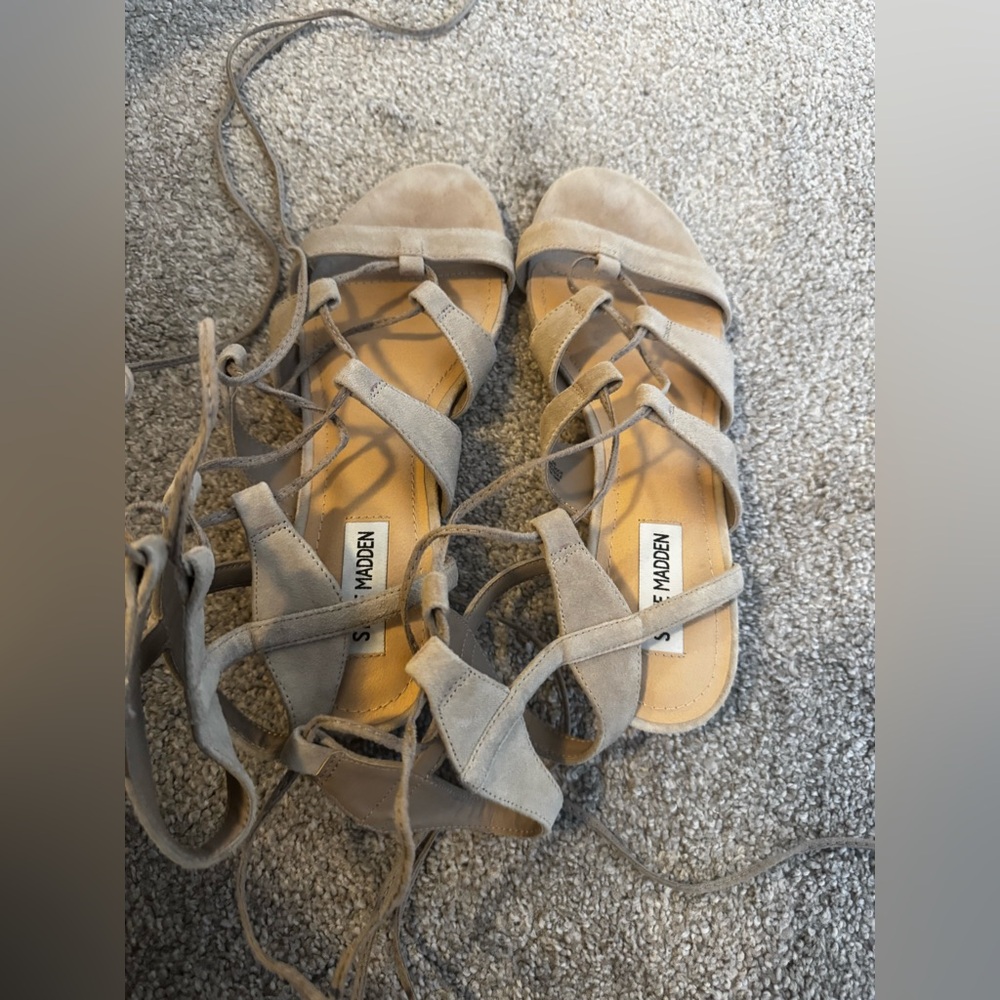 Steve Madden Women's Tan Lace-Up Sandals